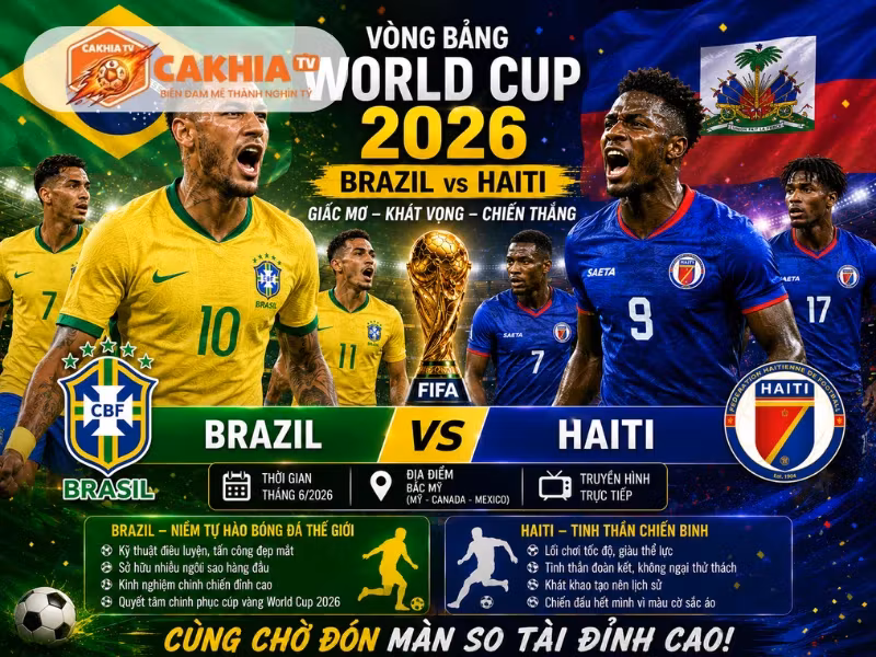 Soi Kèo Bóng Đá Brazil vs Haiti, 07h30 Ngày 20/6/2026