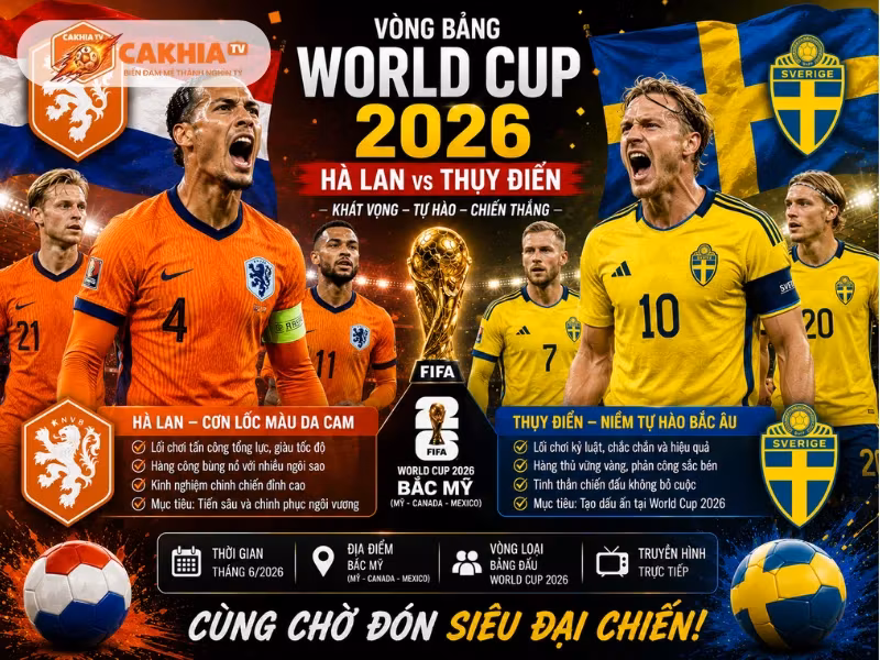 Soi Kèo Bóng Đá Hà Lan vs Thụy Điển, 00h00 Ngày 21/6/2026